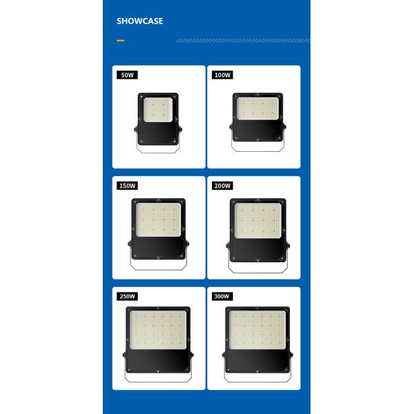 Lumières de stade de football à LED ultra minces 300w Lumières extérieures d'inondation
