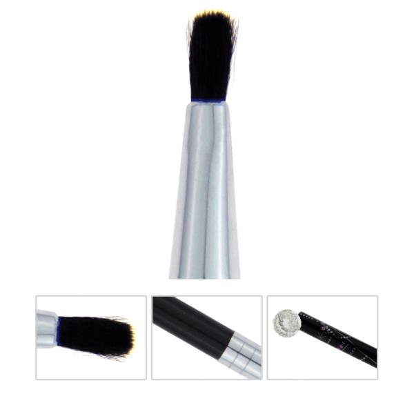 Deep Black Plastic Handle Lipstick And Lip Liner With Goat Hair / Aluminum Ferrule