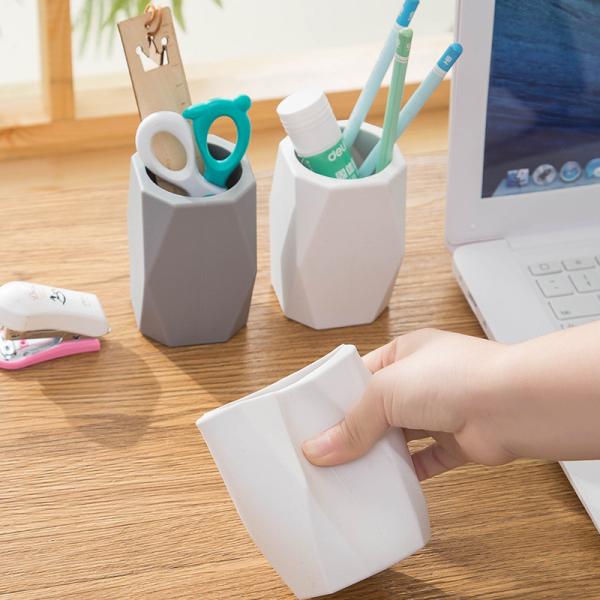 Silicone Waterproof Pencil Holder For Desk Simple Modern Minimalist Makeup Organizer Shool Office Supplies For Home Kids