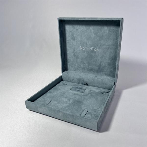 High End Blue Microfiber Luxury Jewelry Packaging Boxes Opaque Square Watch Gift Boxes