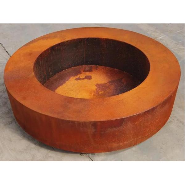 Outdoor Round Shape Wood Burning Corten Steel Fire Pit For Backyard