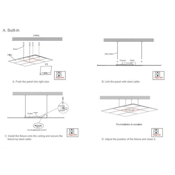 Entertainment Lighting 600x600 LED Panel Dimmable , Stainless Steel Lamp Body Material