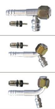 #6 #8 #10 #12 Al joint with iron jacket R12 high & low pressure valve(Female O-Ring)/ auto air conditioning hose fitting