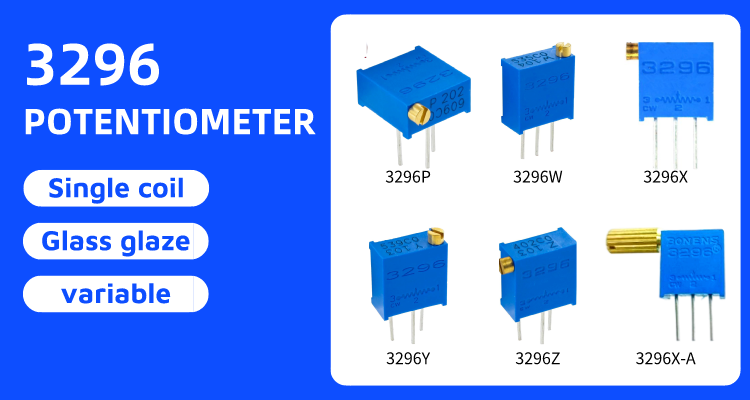 3296W Multi-Turn Trimmer Potentiometer with 8mm Knob for 1k-50k Adjustable Resistor