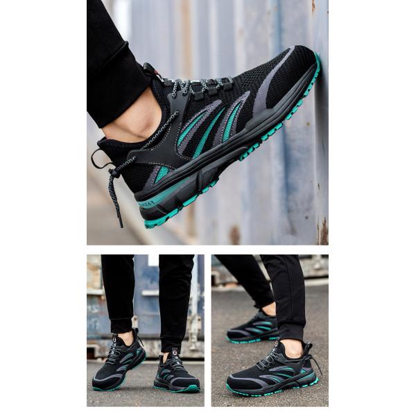 Chaussures de sécurité d'été respirantes Flyknit avec logo personnalisé, embout en acier anti-perforation et semelle intermédiaire en Kevlar