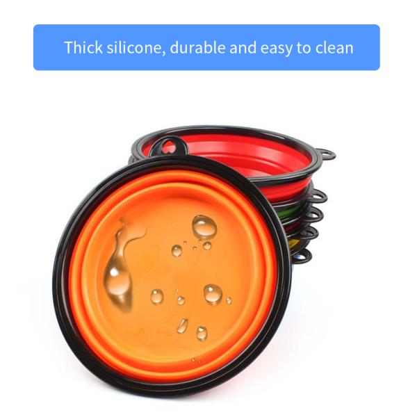 Cuencos plegables de silicona para perros gatos animales pequeños agua portátil redondeada