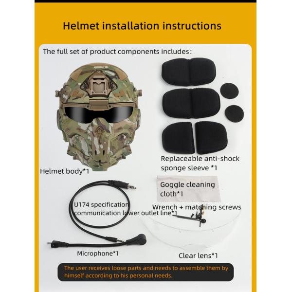 Anti Fog W Assault Tactical Ballistic Helmet Built In Communication 1.9kg