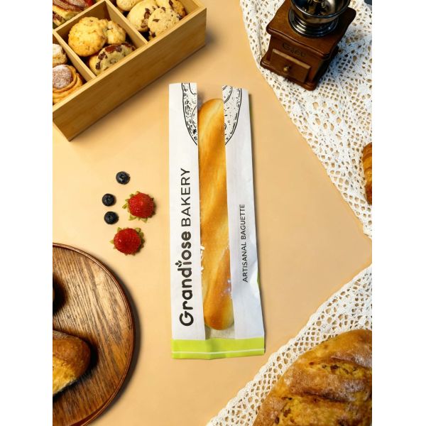 Micro Perforated Flat Satchel Kraft Paper Bag With Clear  Window Fresh And Breathable Bakery Bag Bread Bag Food Bag