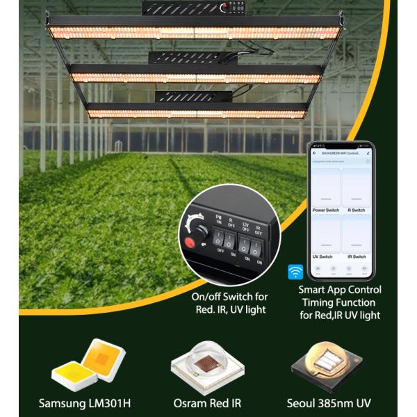 приведенные 600w 1560umol/s растут света запирают полный спектр 730nm для бонзаев