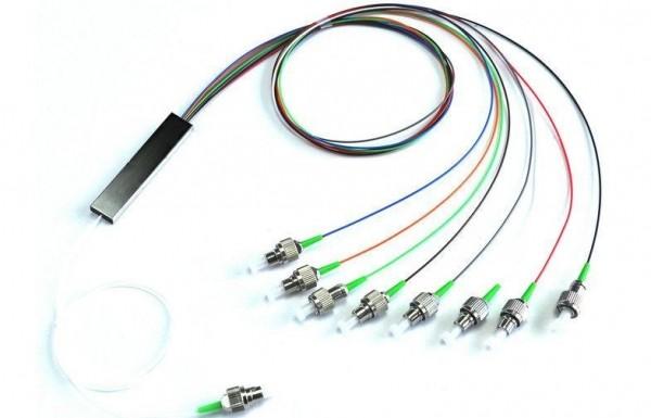 Fiber Optic Stainless steel mini-tube PLC splitter 1*8 single mode,customized length