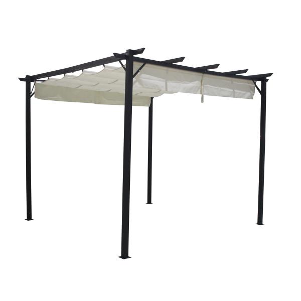 3X3X2.2M Aluminum Louvered Pergola Garden Sunshelter with Polyester Frame Material