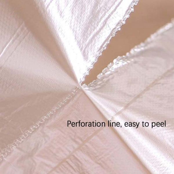 Food Grade PE Perforated Produce Bag Roll Transparent Easy Tear Plastic Sack For Supermarket Fruit Meat Self Weighing