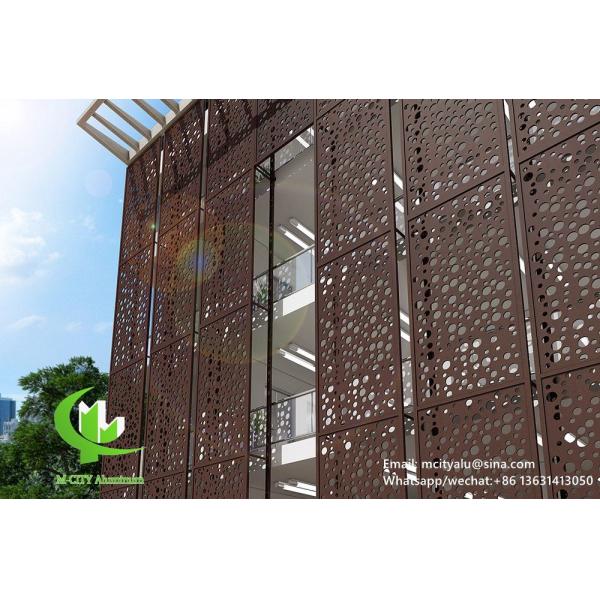 Покрытие фасада с порошковым покрытием Перфорированный 3 мм Металлический алюминиевый экран с узором