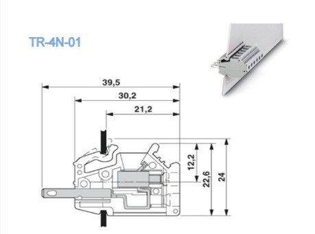 300V 15A через блоки панели терминальные с вертикальным входом провода