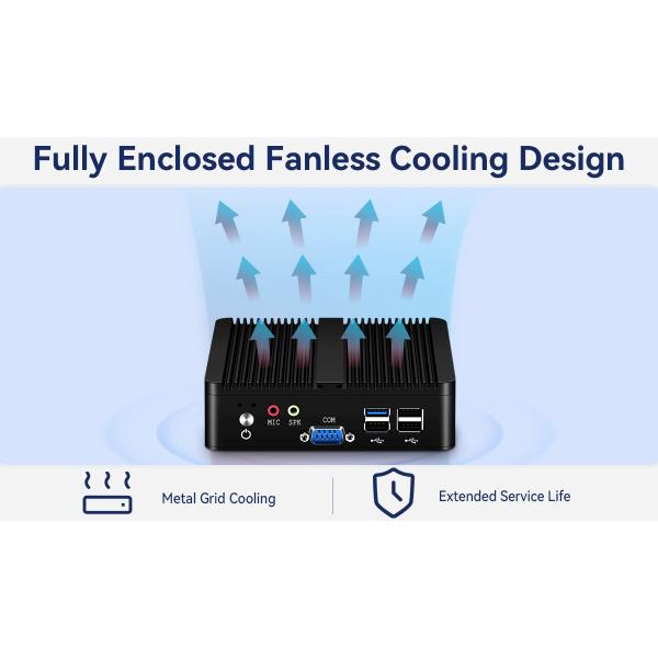 Intel Celeron J6412 PC industriel sans ventilateur avec double LAN et DDR4 jusqu'à 16 Go