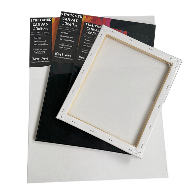 100% Cotton Stretched Canvas Board for Oil Painting with Matte Finish and Eco-Solvent Latex UV Ink Support