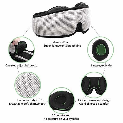 3D Breathable Contoured Sleep Mask / Nighttime Eye Mask Custom Logo Printed