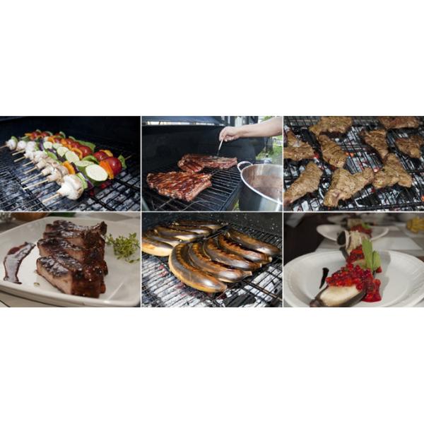 Outdoor Corten Steel BBQ Fire Grill Charcoal Smoker With Circle Plancha Grill Plate