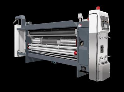 Corrugated Cardboard G6-1224 Pressure Free Feed Structure Lead Edge Vacuum Transfer 4 Color Printer + Slotter + Die Cutter + Vibrator + Stacker