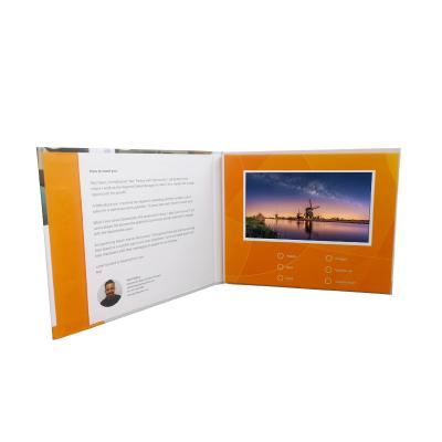 CMYK printing Soft Cover LCD Video Brochure LCD Book Video Folder for Business Gifts