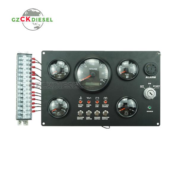 El motor diesel y el panel de indicadores marinos del instrumento CG-YS-002
