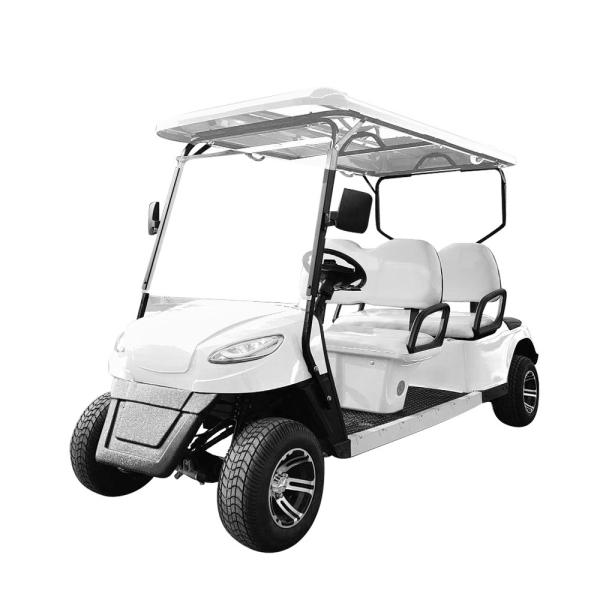 Эффективная по стоимости четырехместная электрическая тележка для гольфа 4кВ 60в 4 колеса с настраиваемым цветом и сиденьями