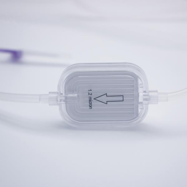 Filtro IV em linha com PES-pp hidrófilo de 1,2 μm e PTFE hidrofóbico de 0,45 μm