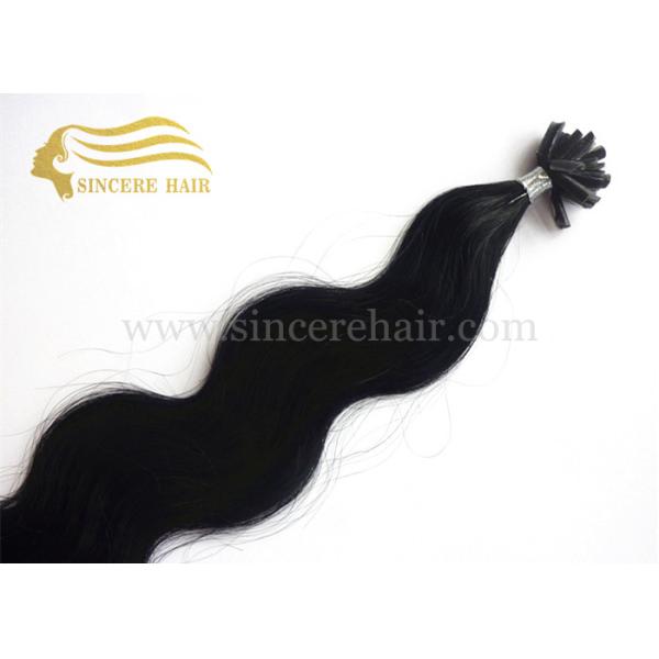 60 CM 1.0 G Body Wave Italian Keratin Fusion Nail Shape Hair Extensions for sale - 20" Body Wave Black Pre-Bonded U Tip Hair Extension for sale 50 CM 1.0 G Italian Keratin Fusion Flat Shape Hair Extensions - 20