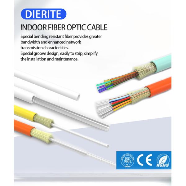 1000m/ Roll Outdoor Fiber Optic Cable 1 Core 3 Steel Wire G657A1 FTTH Drop Cable