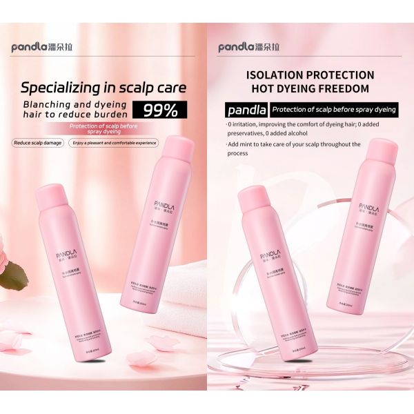 Pandla OEM Cosmetics Grade Scalp Hydrate Protection Isolate Spray Pre-Color/Bleach Barrier Cream with Smoothing Formula
