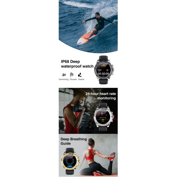 Eraysun Premium AW13 Business Smart Watch 1.28 Inch Waterproof Touch Screen Smart Watch for Men Sport Smart Watch