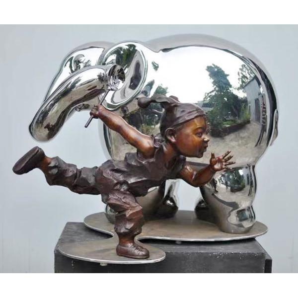 Современная на открытом воздухе диаграмма скульптура металла, скульптура животного нержавеющей стали