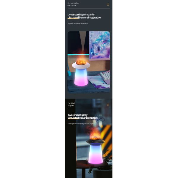 760ml Jellyfish Spray Volcano Aromatherapy Humidifier Home Use With Colorful Lights