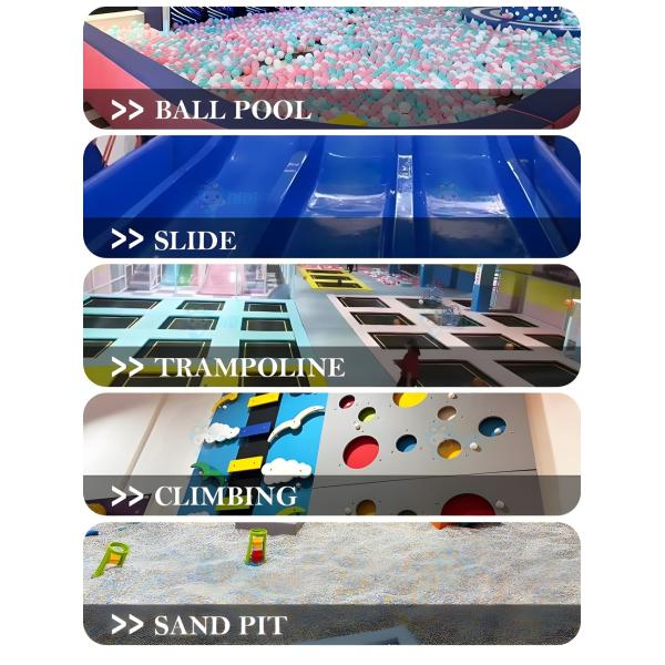 1000 mètres carrés d'équipements de terrain de jeux pour enfants intérieurs à thème vert