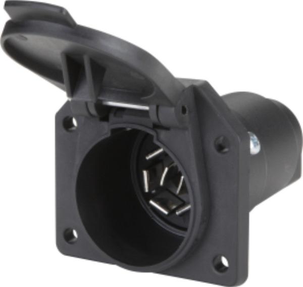 Black Trailer Cable Connector 7 Way Blade Socket Truck Trailer Wiring Connector
