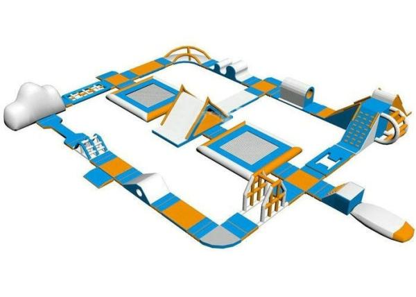 0.9mm PVC Tarpaulins Inflatable Water Park / Commercial Floating Water Playground