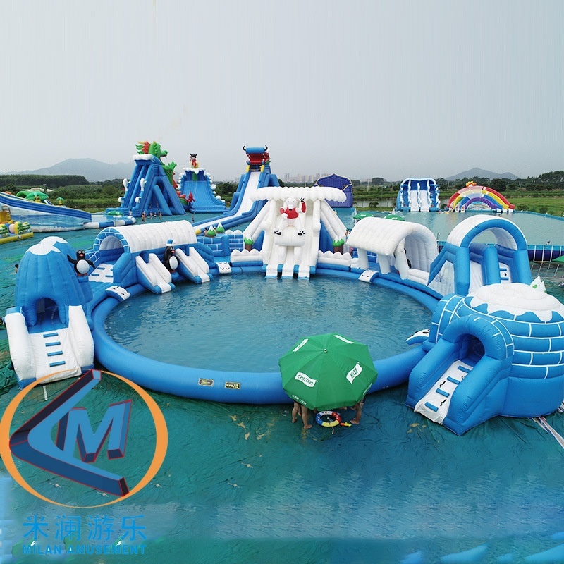Inflatable Water Park Equipment Children Water Slide Pool Park