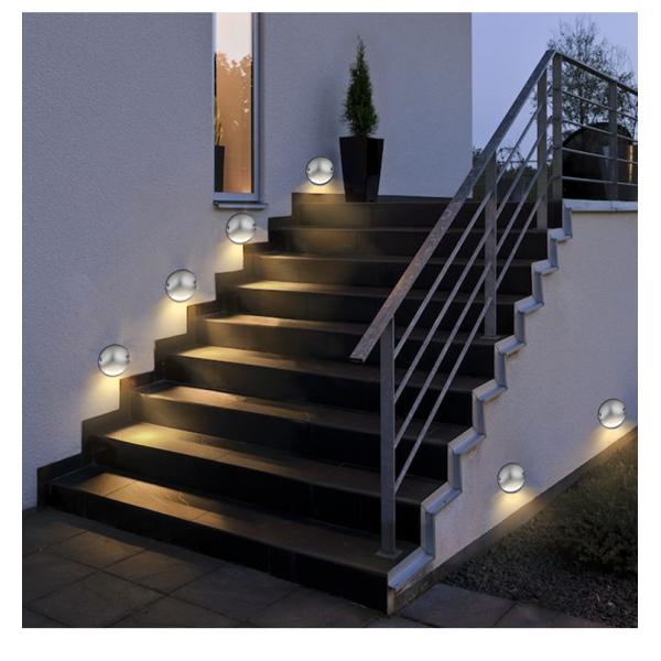 1 Вт Заглушенный коридорный шаговый свет Ультратонкий DIA70mm DC 24V 3000k Теплый белый для наружного освещения