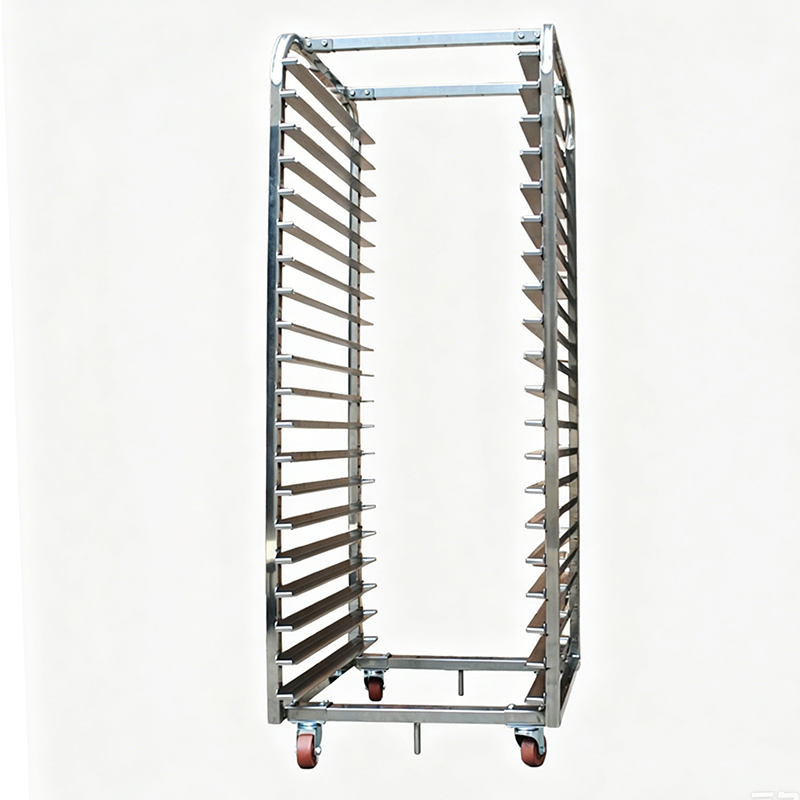 commercial  Kitchen Sus 304 316 Stainless Steel Aluminium 600 X 400 rotary Oven Half bakery bread rack trolley cart