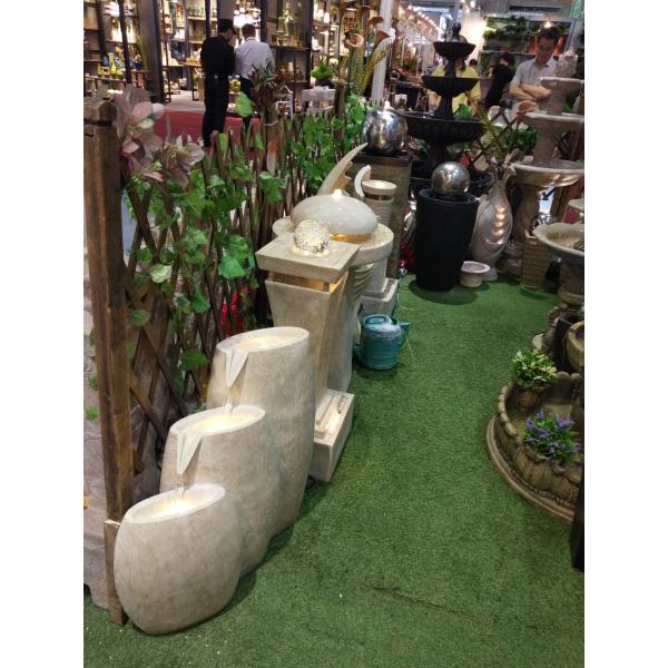 Polyresin Mushroom light water fountain Sandstone color