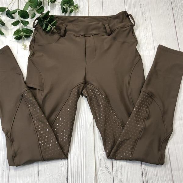 Full Seat Silicone Horse Riding Breeches Women Equestrian Traning Leggings Brown