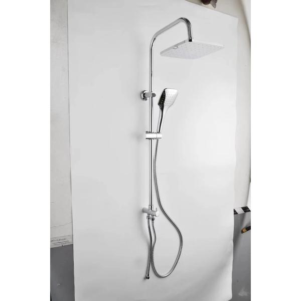 Wall Mountd Contemporary Shower Set with Hot and Cold 3 Gears in Brushed Silver-gray