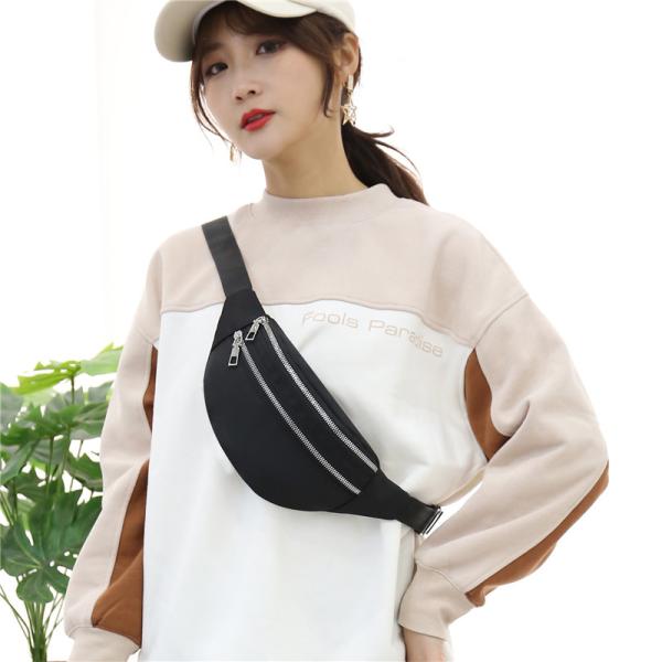 Customized Women Nylon Belt Bag Waterproof Cross Body Fanny Waist Pack with Material