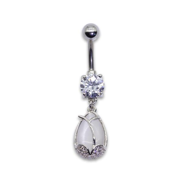 Water Drop Crystals 316 Stainless Steel Belly Button Rings Jewelry 10mm