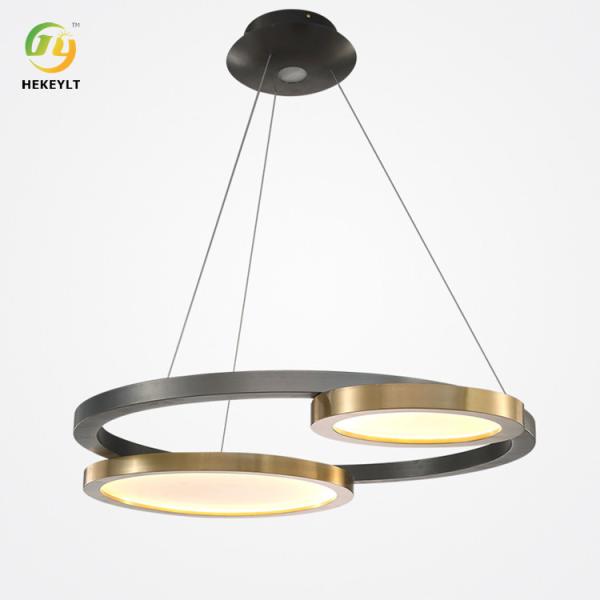 Quarto nórdico AC85V da forma da luz de 2 Ring Led Restaurant Modern Pendant