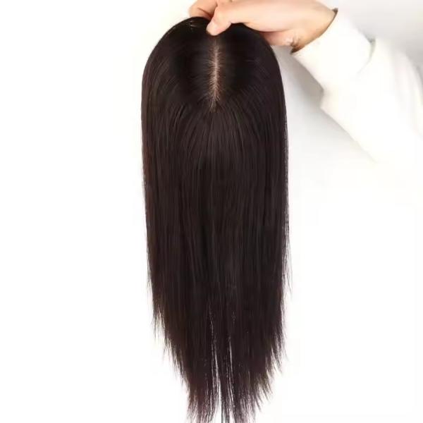 New 100% Remy Human Hair Toppers natural black color 5.5x6 Inch and 6x7 inch Hair Pieces for Women Thin Hair Silk Base Clip in Toppers