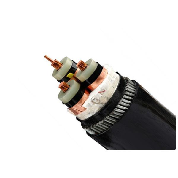3 do fio de cobre do poder da tela XLPE da fita da fase fio de aço de alta tensão blindado do cabo 35kV