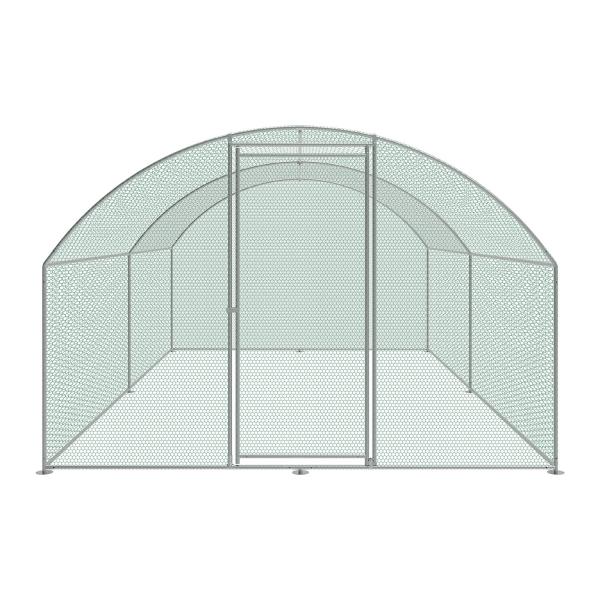 Round Roof Design Metal Chicken Run Coop Cage Animal Poultry House Hutch Backyard Outdoor Walk in CHicken cage