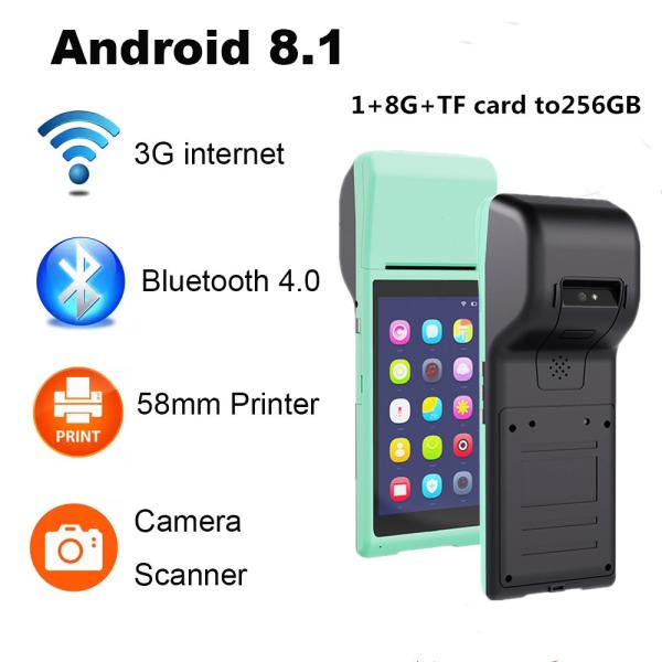 5.5 Inch Touch Screen display Handheld Terminal 3G Android Mini Pos Machine with Bluetooth Wifi Thermal Mini Pos Printer