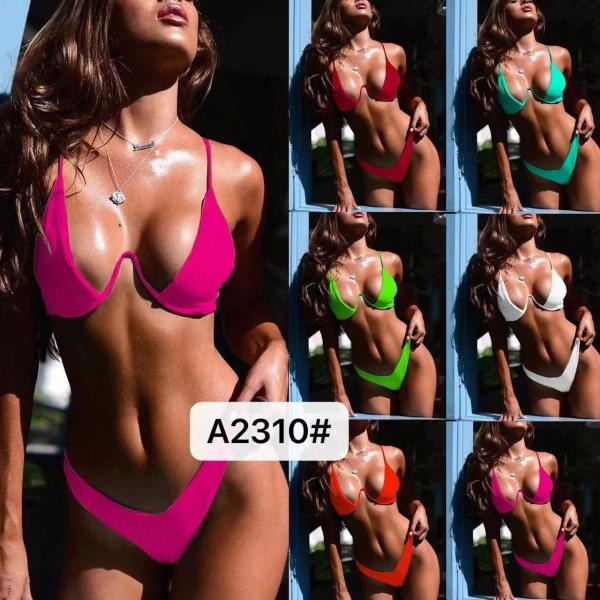 Couleur rouge imperméable élastique élevée sans dos de bikini de costumes de